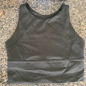 Sleek Olive Green Cropped Tank Top